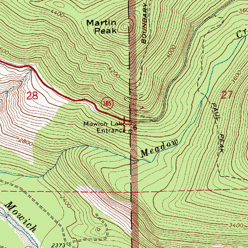 Topographic Map of Mowich Lake Entrance, WA