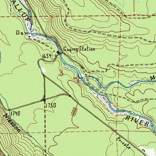 Topographic Map of Mowich River, WA