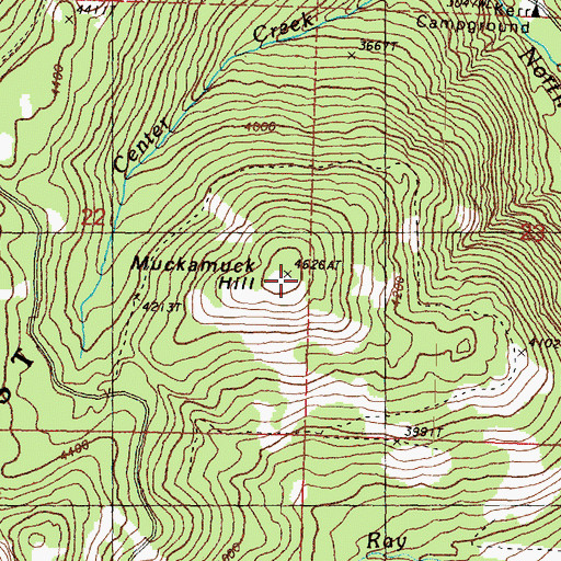 Topographic Map of Muckamuck Hill, WA