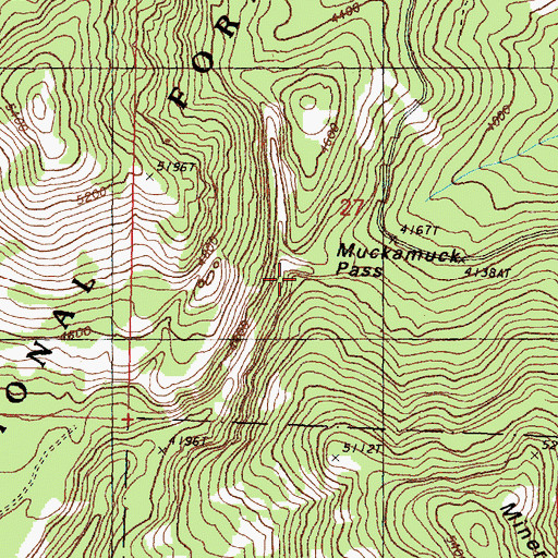 Topographic Map of Muckamuck Pass, WA
