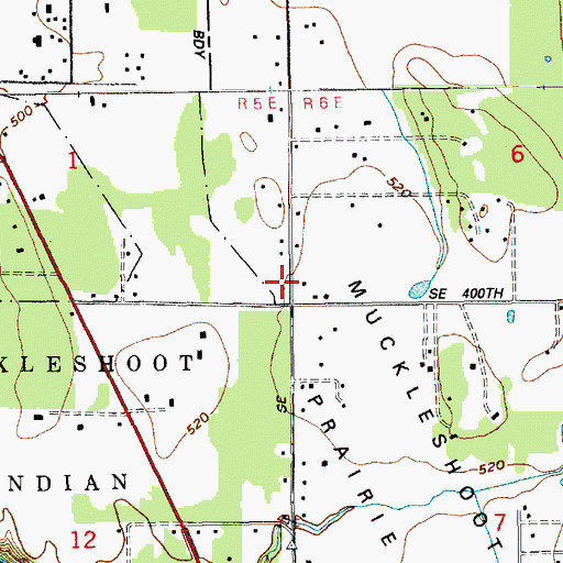 Topographic Map of Muckleshoot Prairie, WA