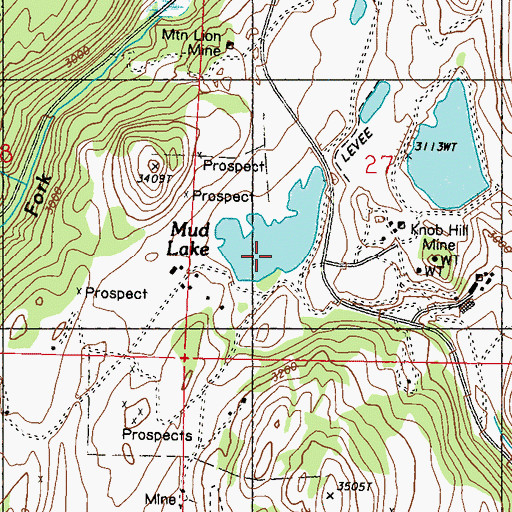 Topographic Map of Mud Lake, WA