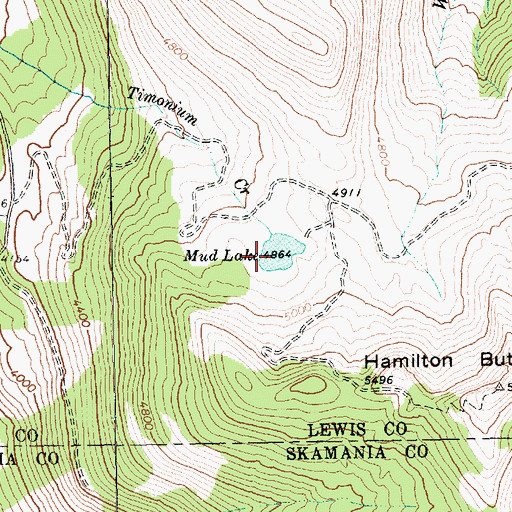 Topographic Map of Mud Lake, WA