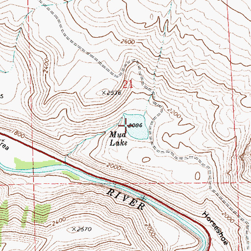 Topographic Map of Mud Lake, WA