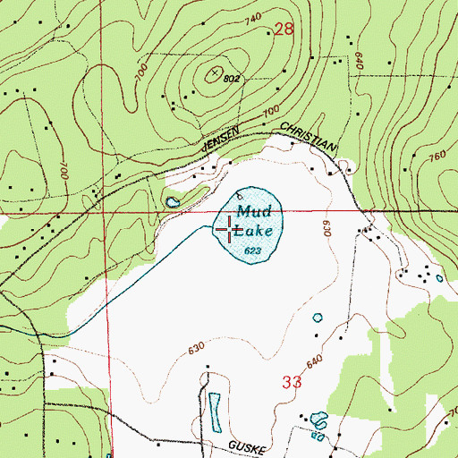 Topographic Map of Mud Lake, WA