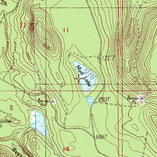 Topographic Map of Mud Lake, WA