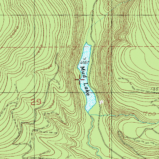 Topographic Map of Mud Lake, WA