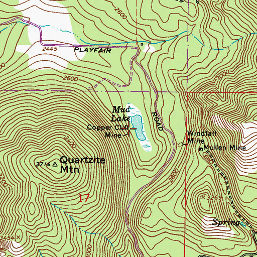 Topographic Map of Mud Lake, WA