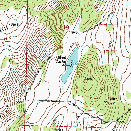 Topographic Map of Mud Lake, WA
