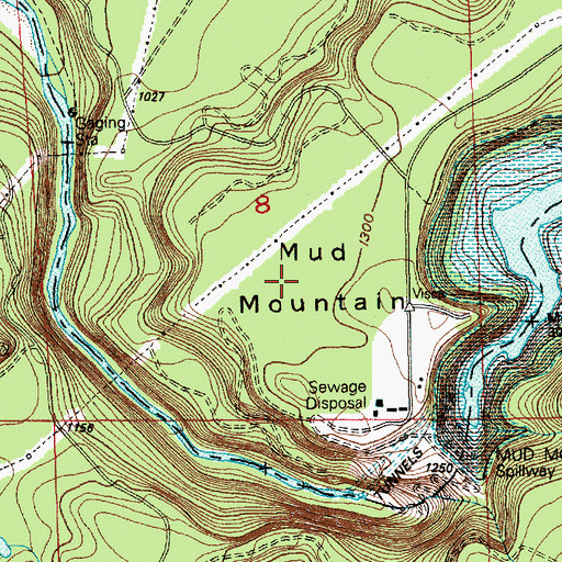 Topographic Map of Mud Mountain, WA