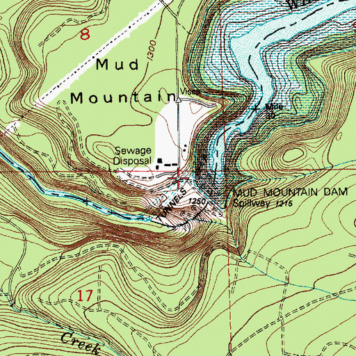 Topographic Map of Mud Mountain Dam, WA