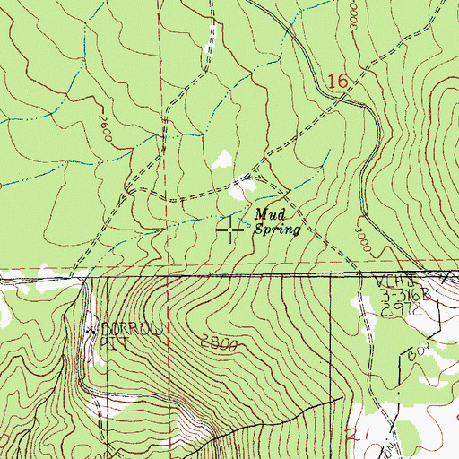 Topographic Map of Mud Spring, WA
