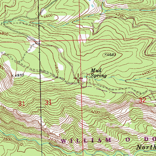 Topographic Map of Mud Spring, WA