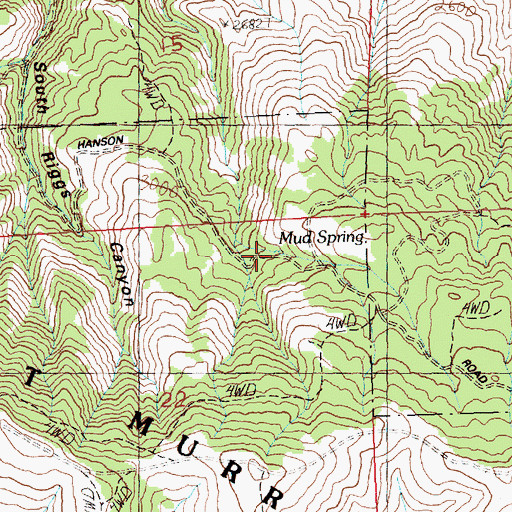 Topographic Map of Mud Spring, WA