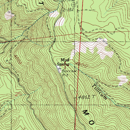 Topographic Map of Mud Spring, WA