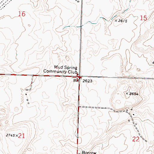 Topographic Map of Mud Spring Community Club, WA