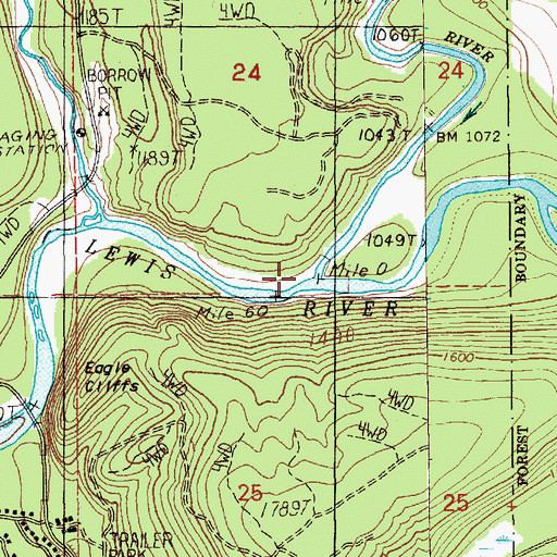 Topographic Map of Muddy River, WA