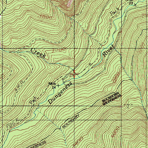 Topographic Map of Mueller Creek, WA