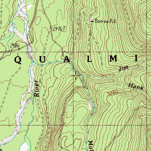 Topographic Map of Mule Creek, WA