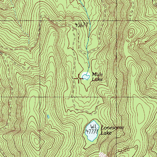 Topographic Map of Mule Lake, WA
