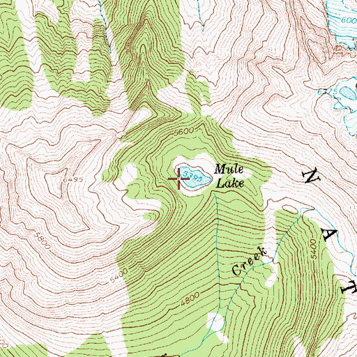 Topographic Map of Mule Lake, WA