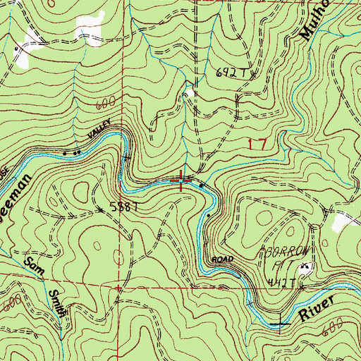 Topographic Map of Mulholland Creek, WA