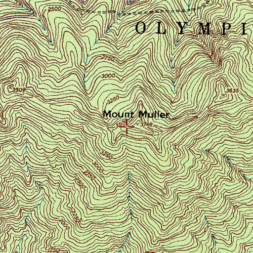 Topographic Map of Mount Muller, WA