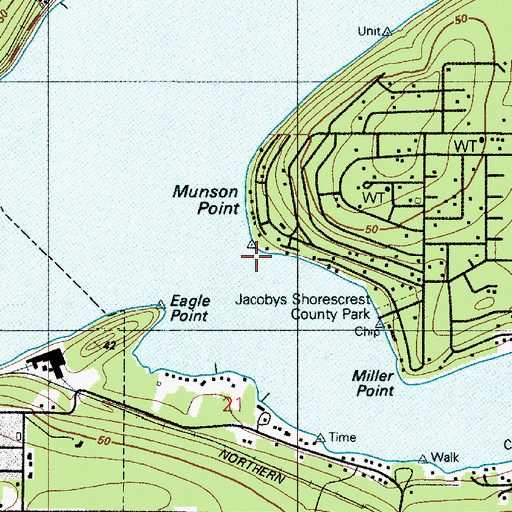 Topographic Map of Munson Point, WA