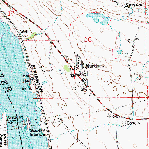 Topographic Map of Murdock, WA