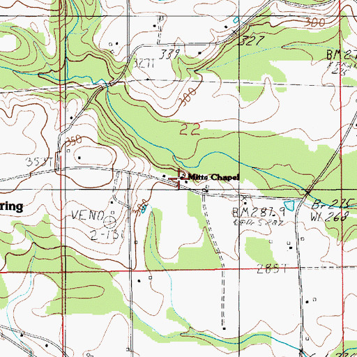 Topographic Map of Mitts Chapel, AL