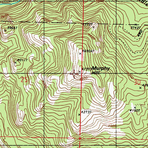 Topographic Map of Murphy Hill, WA