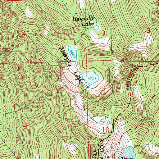 Topographic Map of Murphy Lakes, WA