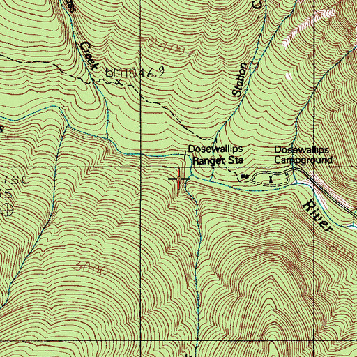 Topographic Map of Muscott Creek, WA
