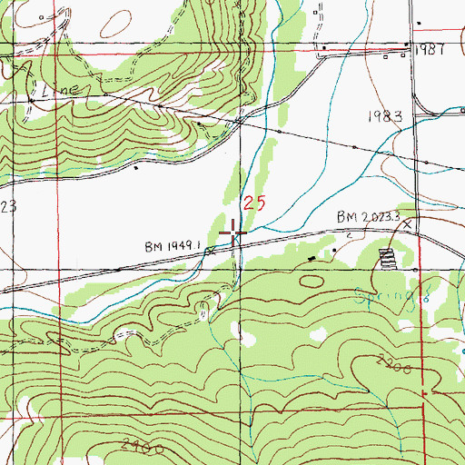 Topographic Map of Mack Creek, WA