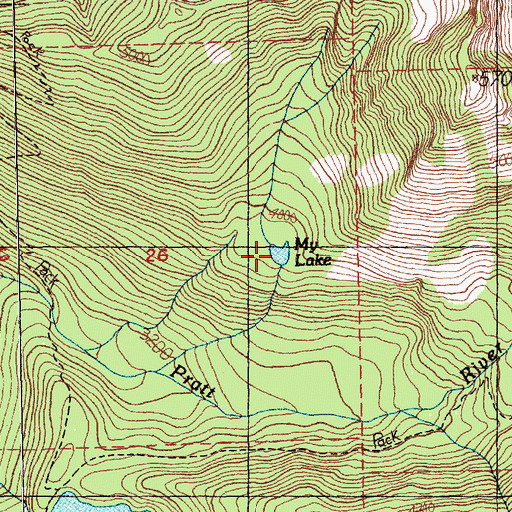 Topographic Map of My Lake, WA