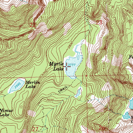 Topographic Map of Myrtle Lake, WA
