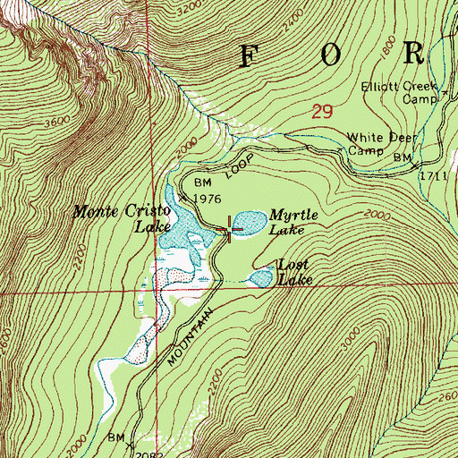 Topographic Map of Myrtle Lake, WA