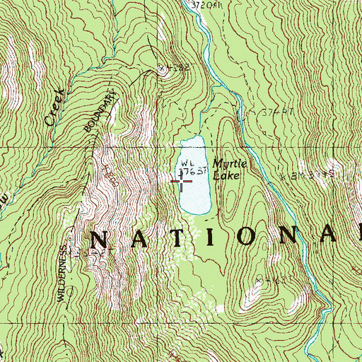 Topographic Map of Myrtle Lake, WA