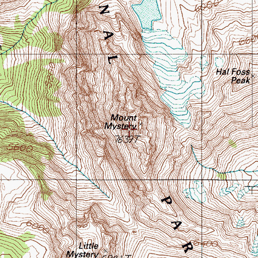 Topographic Map of Mount Mystery, WA