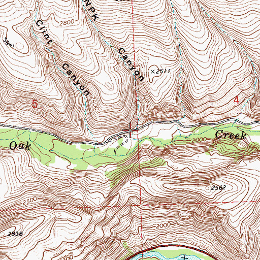 Topographic Map of NPK Canyon, WA
