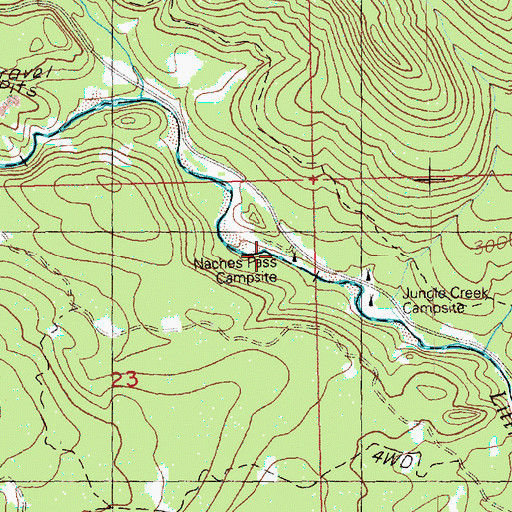 Topographic Map of Naches Pass Campsite, WA