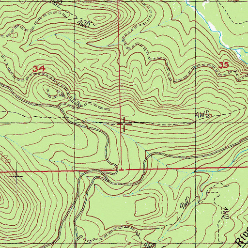Topographic Map of Naches Trail, WA