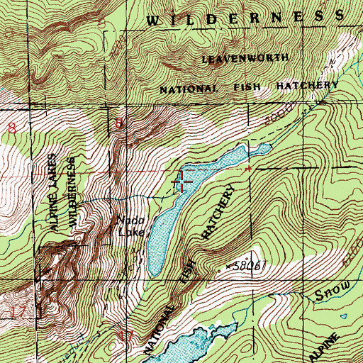 Topographic Map of Nada Lake, WA