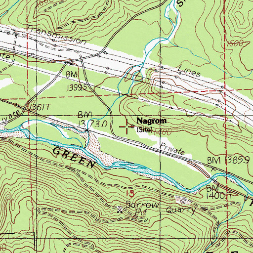 Topographic Map of Nagrom, WA