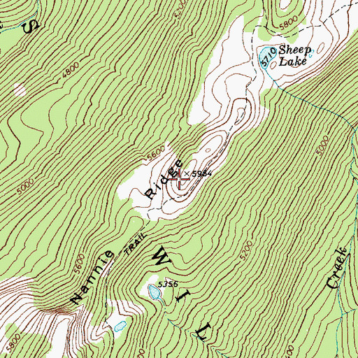 Topographic Map of Nannie Ridge, WA
