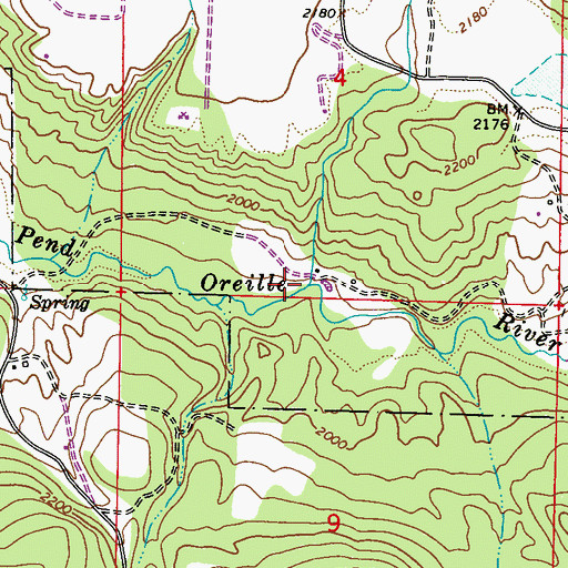 Topographic Map of Narcisse Creek, WA