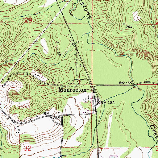 Topographic Map of Monroeton, AL