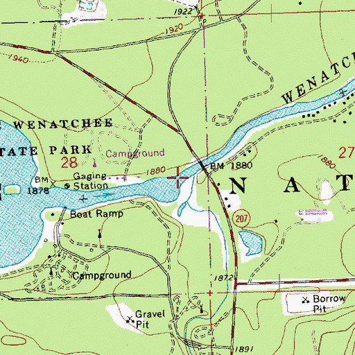 Topographic Map of Nason Creek, WA