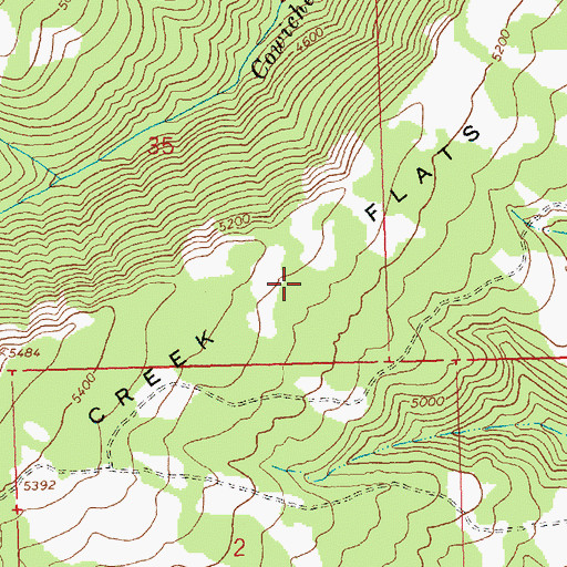 Topographic Map of Nasty Creek Flats, WA