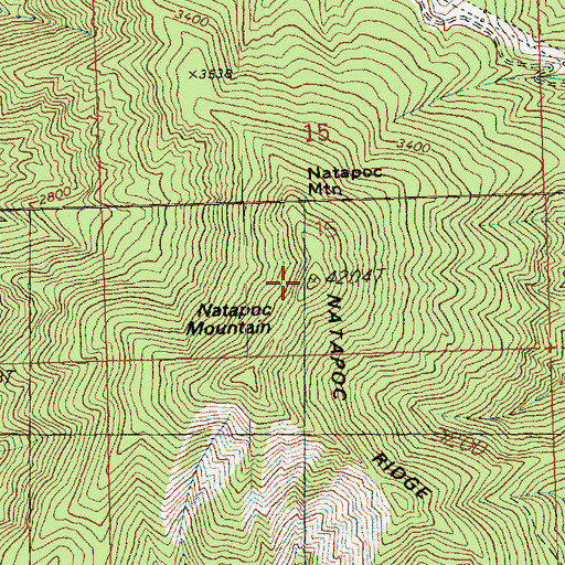 Topographic Map of Natapoc Mountain, WA